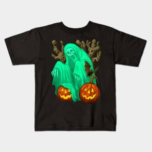 Vintage Halloween "Draw This In Your Style": Halloween Ghostcard Kids T-Shirt